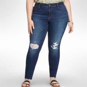 MUniversal Thread Smooth & Sculpt Jegging Skinny Jeans Size 24W R Frayed Hem